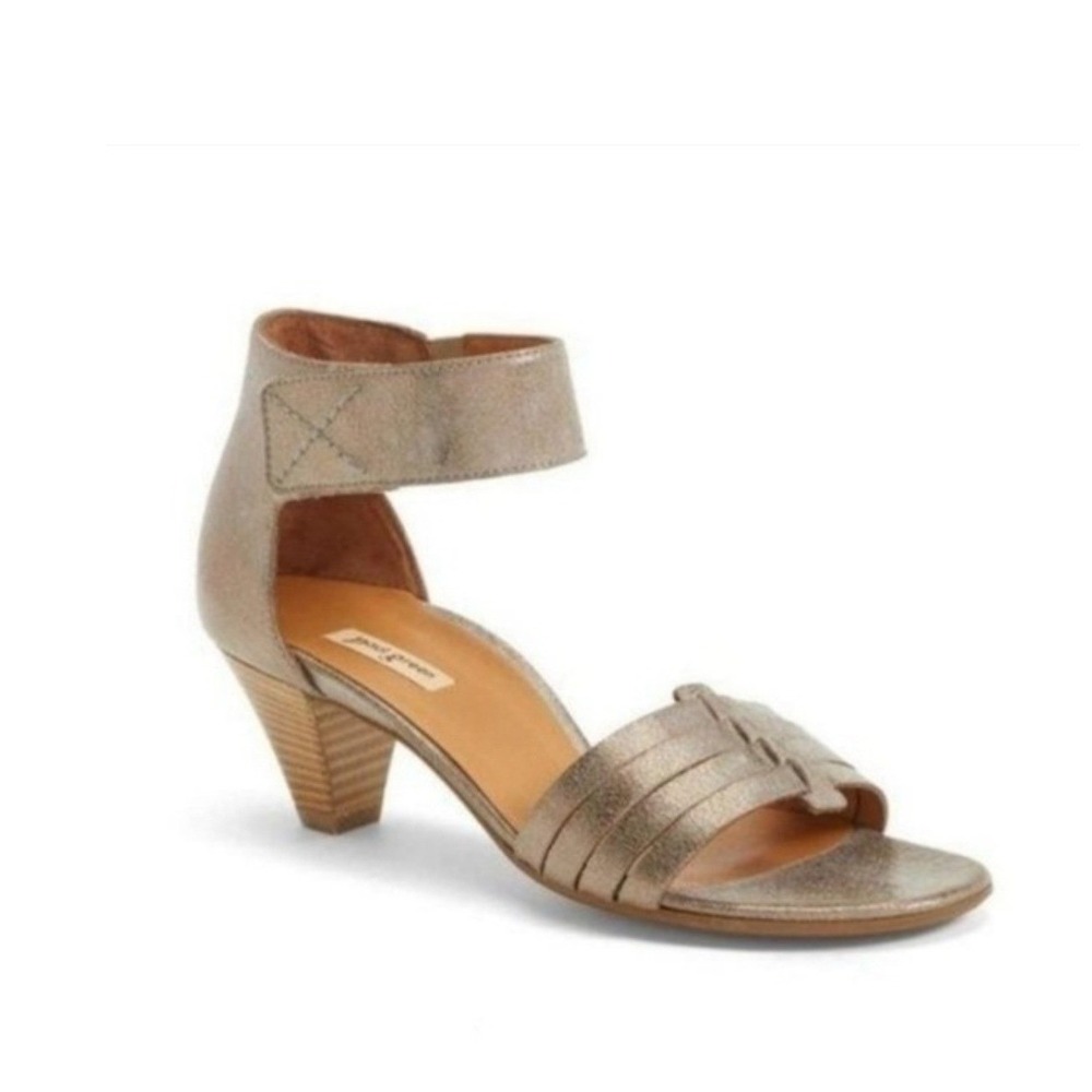 Paul Green Coco Metallic Ankle Strap Sandals Size US 10 UK 7.5‎